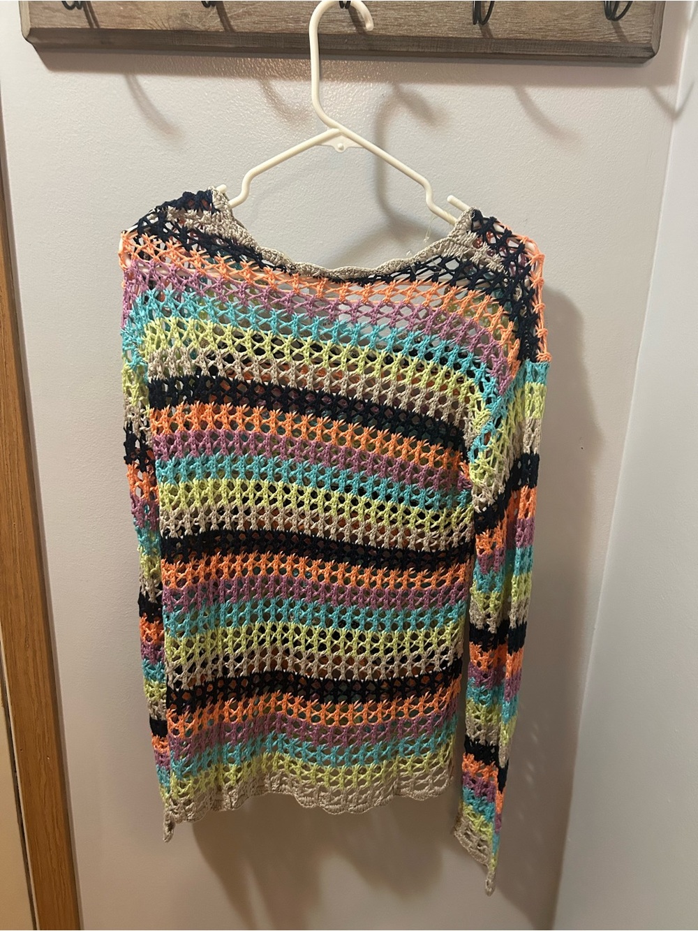 Sperry Multicolor Striped Open-Knit Sweater NWT $114 Retail